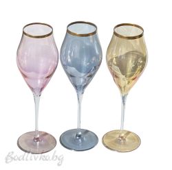 Комплект цветни чаши за вино - 6 бр.