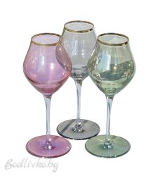 Разкошни цветни чаши за вино - InAlto Arte! 6 броя.