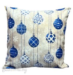 ДВУЛИЦЕВА КАЛЪФКА за възглавничка, СИНИ ТОПКИ , 45/45см.