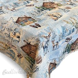 ПОКРИВКА ЗА МАСА ЖАКАРД СИНИ МЕЧКИ НАЛИЧНА В няколко  РАЗМЕРА 