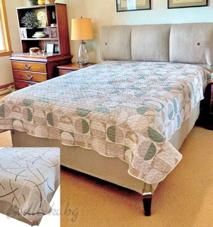 ШАЛТЕ, КУРЕВЕРТЮРА, ПОКРИВКА ЗА ЛЕГЛО- ДВУЛИЦЕВО, БЕЖОВА ГАМА, 100% ПАМУК