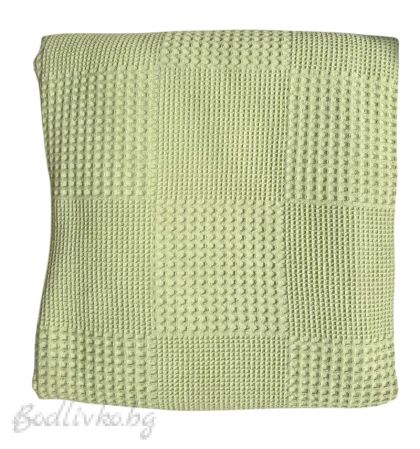 ПОКРИВКА ЗА ЛЕГЛО/ ОДЕЯЛО– ПИКЕ- зелено,  100%  памук