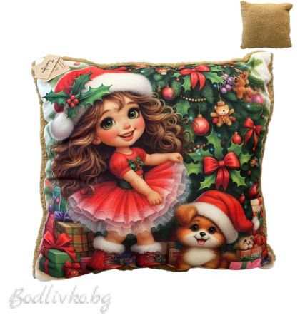 ДЕКОРАТИВНА ВЪЗГЛАВНИЦА МОМИЧЕНЦЕ ПОД ЕЛХА