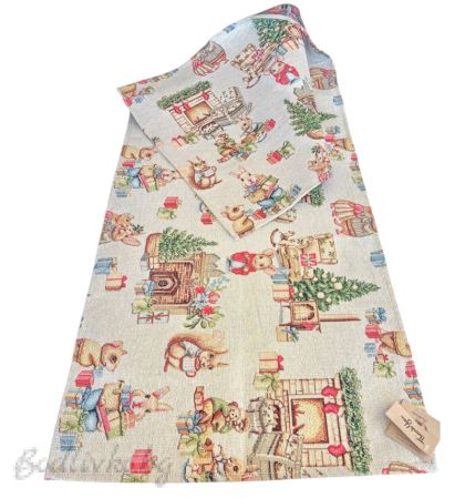 ТИШЛАЙФЕР ЗА МАСА, ЖАКАРД, КОЛЕДНИ МИШЛЕТА И КАТЕРИЧКИ, НАЛИЧЕН В ДВА РАЗМВЕРА