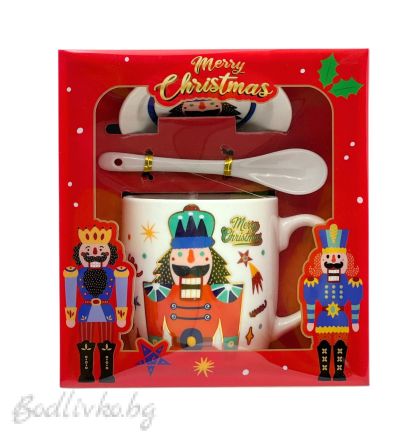 КОЛЕДНА ЧАША , ЛЕШНИКОТРОШАЧКА С ЧИНИЙКА И ЛЪЖИЧКА, 16/18 СМ.