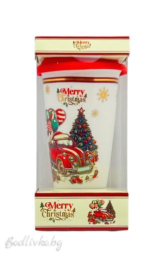 КОЛЕДНА ЧАША, ЛУКСОЗНА , С КАПАЧЕ, 20/10 СМ.