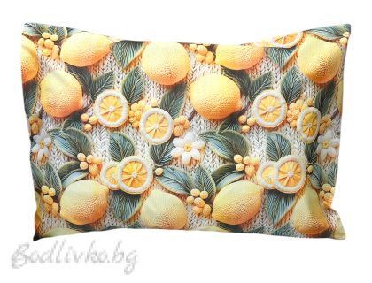КАЛЪФКА за възглавница ПЛЕТЕНИ ЛИМОНЧЕТА,  50/70СМ., 100% ПАМУК/РАНФОРС