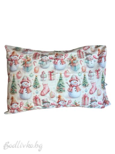 КОЛЕДНА КАЛЪФКА СНЕЖКО -  50/70СМ., 100% ПАМУК/РАНФОРС 5Д