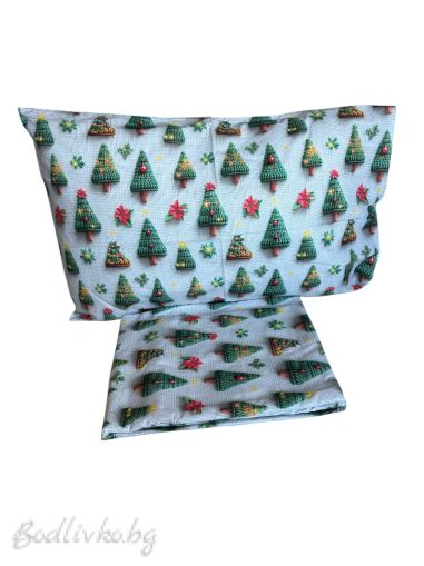 Коледен комплект ЗА ЕДИНИЧНО ЛЕГЛО ЕЛХИ– 100% натурален памук (5Д Ранфорс), 3 части 