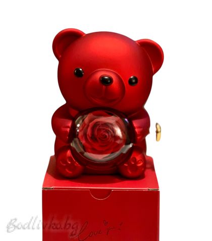 Мече - кутийка за бижу, с въртящо коремче, 14см.