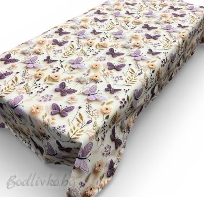 ПОКРИВКА ЗА МАСА, Лилави пеперуди, ХИДРОФОБИРАНА