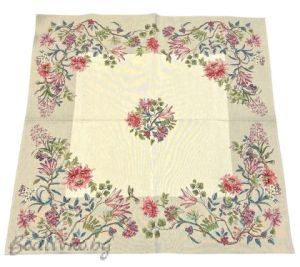 КАРЕ ЖАКАРД ЦВЕТЯ, 100/100СМ.
