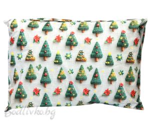 КОЛЕДНА КАЛЪФКА ЗЕЛЕНИ ЕЛХИЧКИ, 50/70СМ., 100% ПАМУК/РАНФОРС 5Д