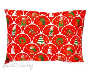 КОЛЕДНА КАЛЪФКА ЧЕРВЕНА НАСЛАДА, 50/70СМ., 100% ПАМУК/РАНФОРС