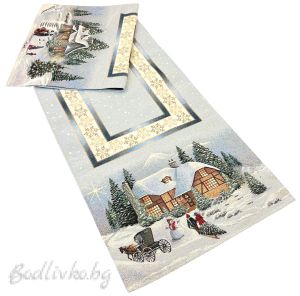 КОЛЕДЕН ЖАКАРДОВ ТИШЛАЙФЕР, СНЕЖЕН ЧОВЕК И ФАЙТОН, 45/140 СМ.