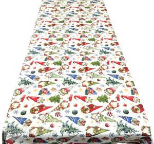 КОЛЕДНА ПОКРИВКА ЗА МАСА, ГНОМЧЕТА, ПАНАМА С ЛАМЕ