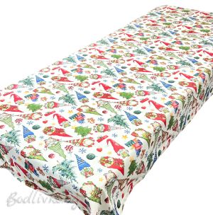 КОЛЕДНА ПОКРИВКА ЗА МАСА, ГНОМЧЕТА, ПАНАМА С ЛАМЕ