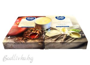 ЧАЕНА СВЕЩ- 6 бр., Aura, различни аромати 