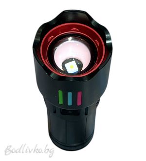 Супер мощен LED фенер с три акумулаторни батерии в луксозна кутия