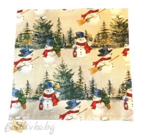 ДВУЛИЦЕВА КАЛЪФКА за възглавничка, СНЕЖНИ ЧОВЕЦИ , 45/45см.