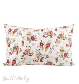 Коледен спален комплект за единично легло "БУХАЛЧЕТА"- 100% памук (Ранфорс), 3 части 