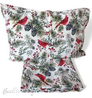 Коледен спален комплект за единично легло "КОЛЕДНА ПТИЧКА В ГОРАТА"- 100% памук (Ранфорс), 3 части 