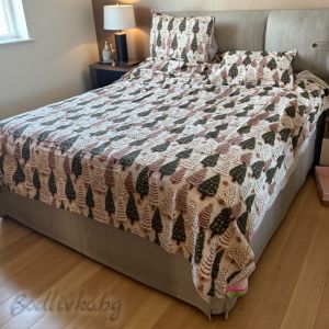 Коледен СПАЛЕН КОМПЛЕКТ ЕЛХИ 5Д, 100% памук/ 5Д, ранфорс, 4 части