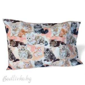 КОМПЛЕКТ ЗА ЕДИНИЧНО ЛЕГЛО ЗАБАВНИ КОТЕТА– 100% натурален памук (5Д Ранфорс), 3 части 