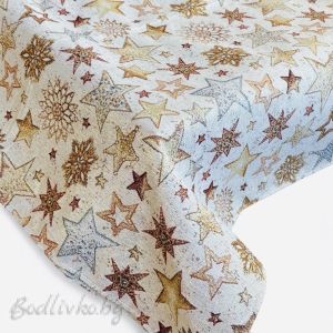 ПОКРИВКА ЗА МАСА ЖАКАРД, ЗВЕЗДИ,  НАЛИЧНА В няколко  РАЗМЕРА 