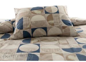 КОМПЛЕКТ ЗА ЕДИНИЧНО ЛЕГЛО СИНИ КРЪГОВЕ , 100% натурален памук (ПОПЛИН), 3 части