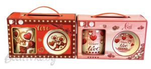 Порцеланова чаша с чинийка  и лъжичка Love