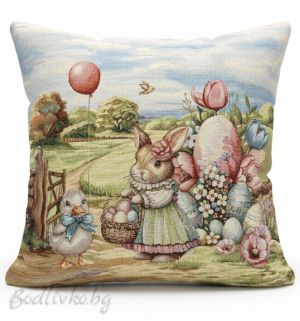 КАЛЪФКА за възглавничка, Великденска зайка, 45/45см.