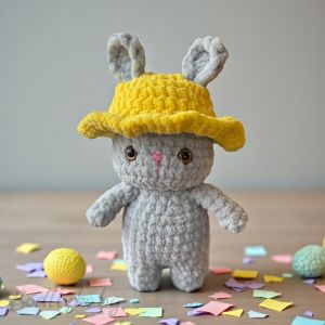 ПЛЕТЕНА играчка зайче, 100% микрополиестер, РЪЧНА ИЗРАБОТКА, 20см.