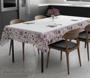 Луксозна ПОКРИВКА ЗА МАСА, с бордюр, Лилава магия, ХИДРОФОБИРАНА