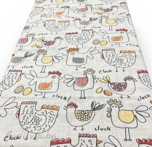 Великденска покривка, рисувани кокошки, размер 135/240см.