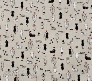 ПОКРИВКА ЗА МАСА, Влюбени котки, ПАНАМА, 87% памук