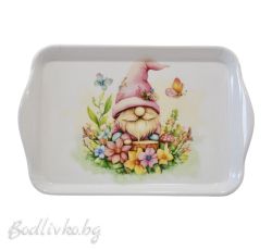 Пластмасов поднос Ambiente, Гномче с цветя, 21x13см.
