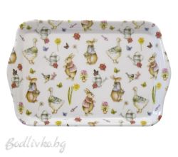 Пластмасов поднос Ambiente, Великденски зайчета, 21x13см.