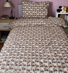 Спален комплект за единично легло, Мечета, 100% памук/ 5Д, ранфорс, 3 части
