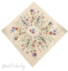 КАРЕ ЖАКАРД, МИКС ОТ ЦВЕТЯ, 100/100СМ. 