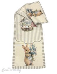 ЖАКАРДОВ ТИШЛАЙФЕР, Великденско зайче в сиво, 45/140см,