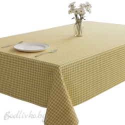 ПОКРИВКА ЗА МАСА, Каре- жълто  ХИДРОФОБИРАНА