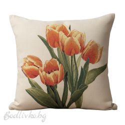 КАЛЪФКА за възглавничка, Оранжеви лалета, 45/45см.