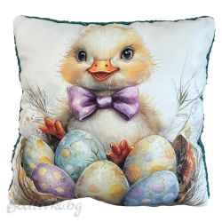 ВЕЛИКДЕНСКА Декоративна възглавница, пате с яйца