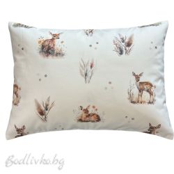 КАЛЪФКА за възглавница, Сърнички, 50/70см., 100% натурален памук, поплин  