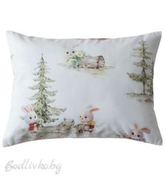 КАЛЪФКА за възглавница, Зайчета, 50/70см., 100% натурален памук, поплин  