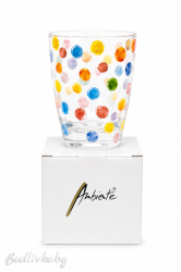 Стъклена чаша за вода, Ambiente, Точки, 9,5см., 250мл.