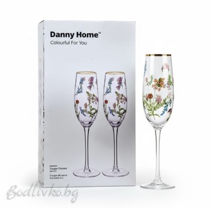 Два броя чаши за шампанско, пролетен дизайн, Danny Home