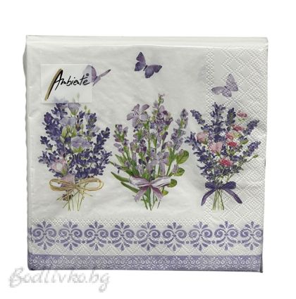 Салфетки, Ambiente, Лавандули, 20 броя в опаковка