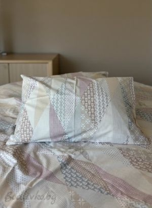 КОМПЛЕКТ ЗА ЕДИНИЧНО ЛЕГЛО ЛИЛАВО- СИНИ НЮАНСИ , 100% натурален памук (ПОПЛИН), 3 части